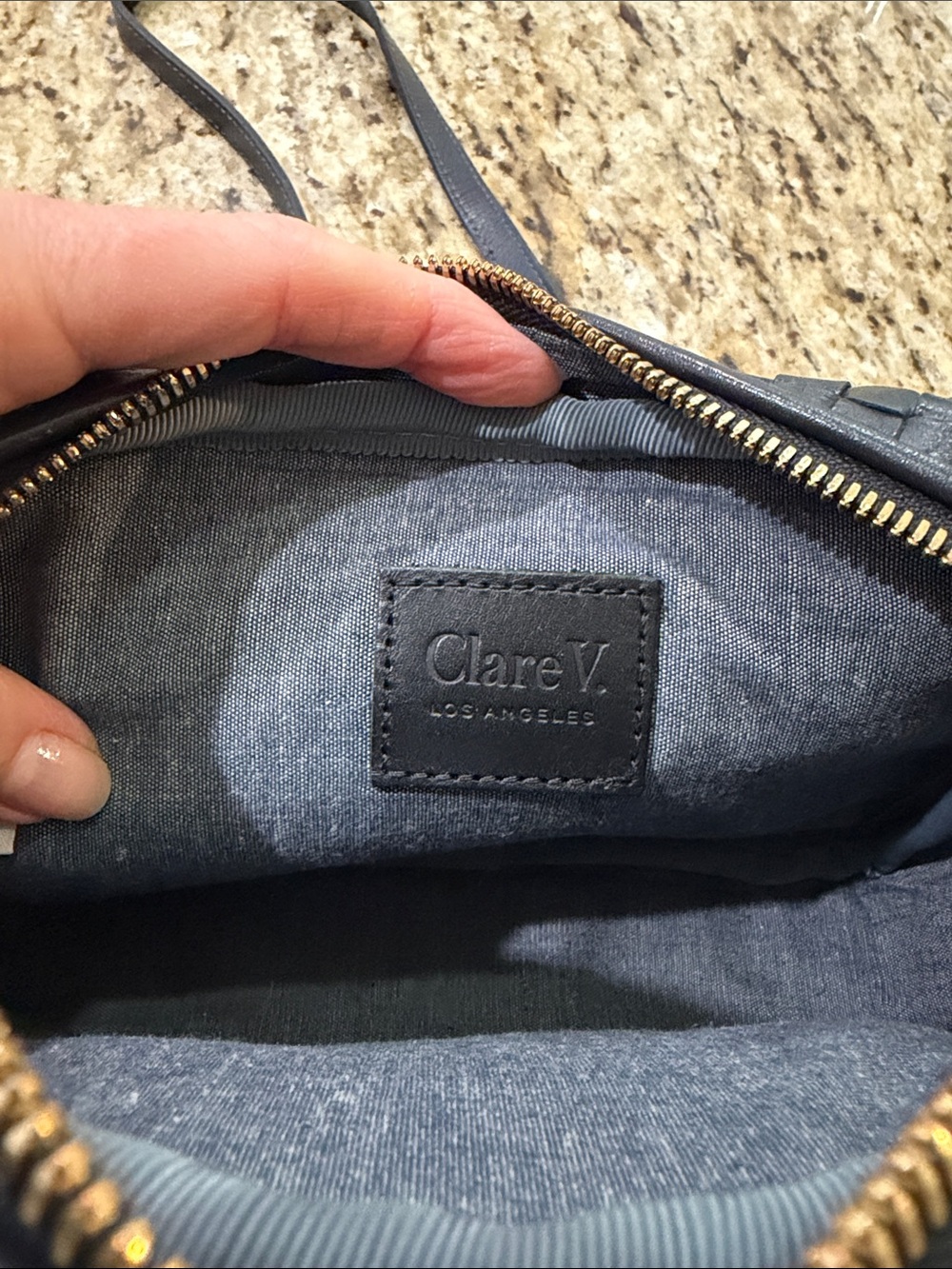 Clare V. Deep Navy Woven Leather Crossbody Bag – Worn Once - Picture 5 of 11